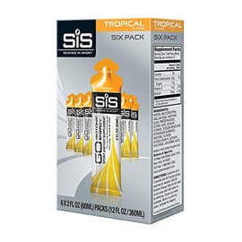 Science in Sport Energy Gel Pack, SIS Isotonic Energy Gel, 22g Fast Acting Carbs, Performance & Endurance Gels, Tropical Flavor - 2 Fl Oz (Pack of 6)