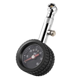 CZC AUTO Heavy Duty Tire Pressure Gauge, ANSI B40.1 Accurate Mechanical Air Gage, Chrome Plated Brass Stem Rotating Single Chuck Dial Wheel Pressure Tester for Motorcycle Bike Car RV Bicycle, 0-60PSI