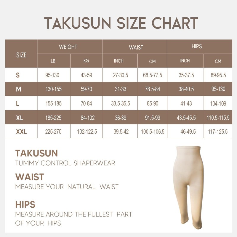 Takusun Shapewear Leggings for Women Tummy Control High Waisted Capri