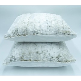 Lex's Linens Pack of 2 Opulence Premium Faux Fur Cushion Covers (Snow Leopard, 45 x 45 cm)
