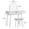 SogesHome Vanity Table Sets with Moveable Mirror and Padded Stool,