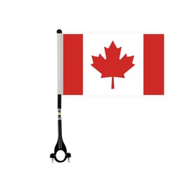 Canada Miniature Bike Flag Set,8x5 Inch Canadian Small Bicycle Flag With 11 Inch Black Flagpole