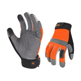 Vgo... 2 Pairs of Spandex and Synthetic Leather Work Gloves for Warehouse, Crafts and Mechanics Work, Inner Foam Layer Palm (SL7584)