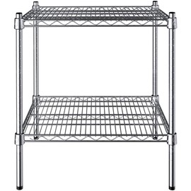 Pro&Family 21" x 24" NSF Chrome 2-Shelf Kit with 27" Posts. Perfect for Home, Garage, Commercial Hospital, Nursing and Care Homes, Children's Shelters, Metal Bookshelv.