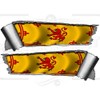 Pair290mm Rolled Ripped Tear Torn Metal Rampant Lion ScottishVinyl Car