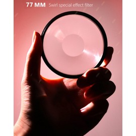 Camera Vortex Effect Filter, 77MM Prism Film Special Effects Glass Lens Photography Accessories for DSLR Cinematice Video and Photo, Filter Pouch Included