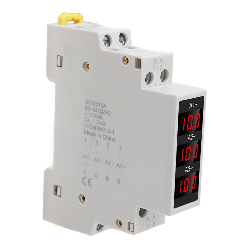 3-Phase Ammeter, LED Digital Display, Highly Accurate DIN Rail Ammeter
