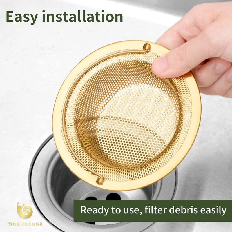 Snailhouse Sink Strainers, 2 Pack 4.5 Inches Stainless Steel Kitchen