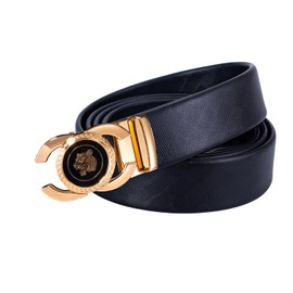 Barry.Wang 3D Animal Mens Belt Gold Adjustable Ratchet Fashion Cowhide Leather Stainless Steel Buck Automatic Nickel Free Dress Belt