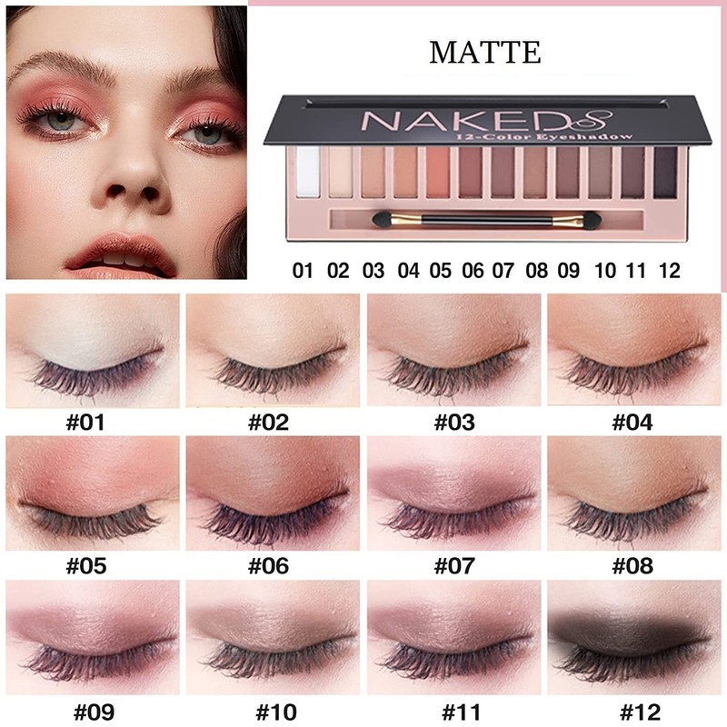 2 Pcs de Sombras de Ojos de 12 Colores, Paleta
