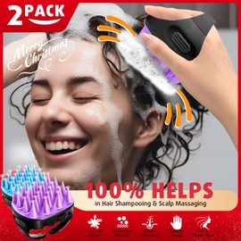 Cbiumpro Cbiumpro 2-Pack Scalp Massager Shampoo Brush, Ultra Soft Silicone Scalp Scrubber Exfoliator Brush for Hair Growth & Dandruff Removal - 100% Fit All Hair Types