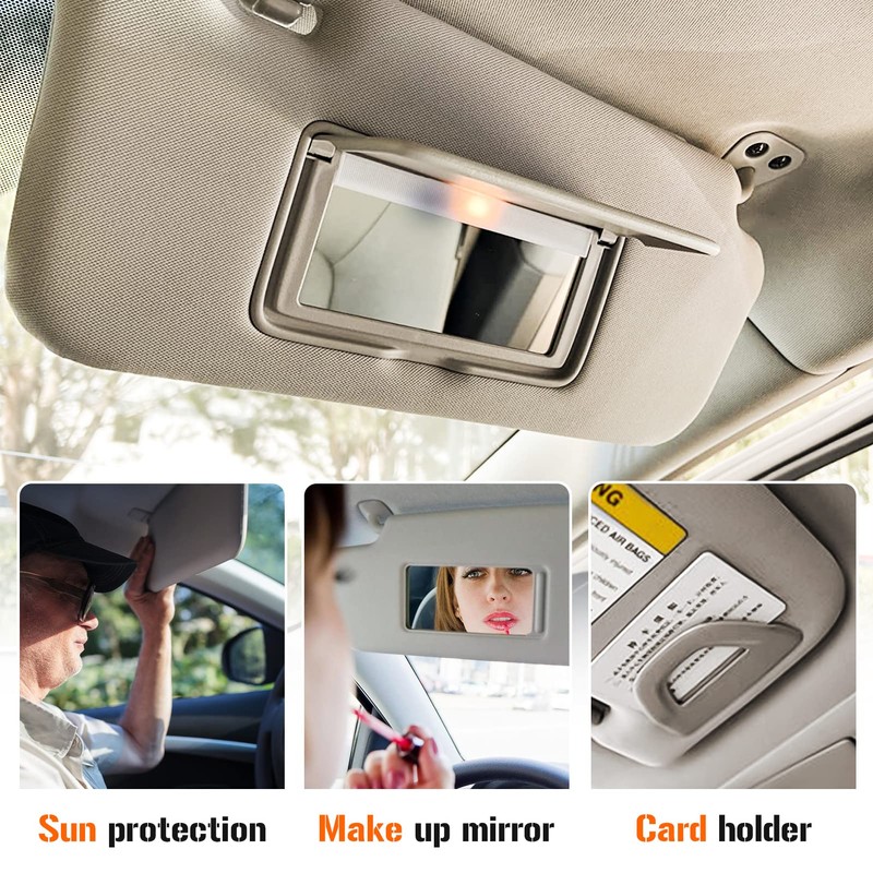 Left & Right Sun Visor with Vanity Light for 2013-2018