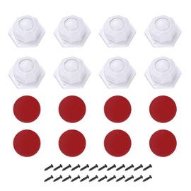 QUARKZMAN 8 Stück Selbstklebende Lenkrollen, 360 Grad Drehbare Mini-Lenkrollen Klebrige Rolle für Möbel Aufbewahrungsbehälter Mülleimer (Weiß, 1 Nylon-Rollenkugel)