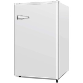 LHRIVER Mini Freezer Compact Upright Freezer, 2.3Cu.ft Small Freezer with Handle, 2 Shelves, Adjustable Thermostat, Low Noise Small Upright Freezer for Apartment, Home, Office, White