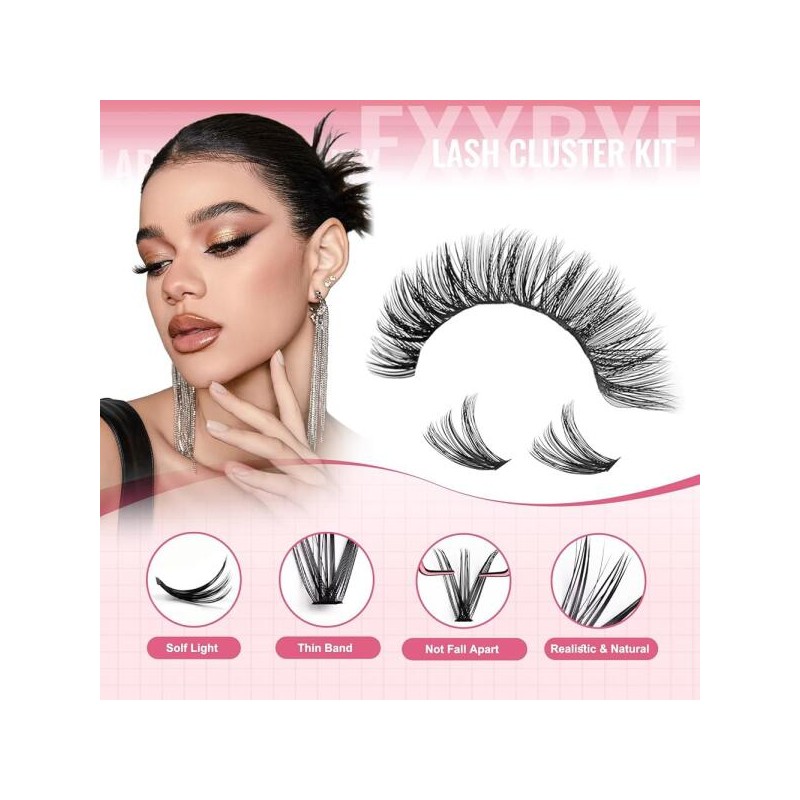 Wispy 위스피 래쉬 클러스터 키트 800개 확장 DIY 속눈썹 30D&40D&50D