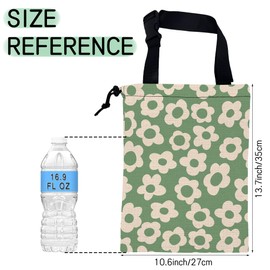 NHNXHWIA Groovy Florals Car Garbage Bag,Waterproof Small Car Trash Bag Hanging Back of Seat,Drawstring Hanging Car Trash Bag with Adjustable Buckle for Car Accessories