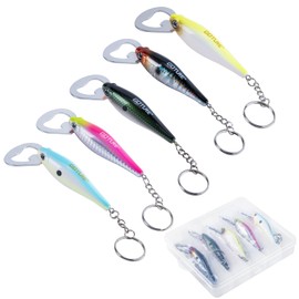 Goture Beer Bottle Opener, 5PCS Minnow Shape Fish Bottle Opener, Keychain Bottle Opener, Beer Opener Gifts for Men and Women