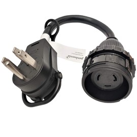 Parkworld 61124 RV 50A Splitter Adapter Cord 14-50P to 14-50R & RV/Marine 30A Shore Power L5-30R (1.5FT)
