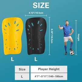 Flintronic Football Shin Guards, Shin Guards Pads, Football Shin Pads for Adults, with High Elastic Sleeves, Shin Pad Sleeves for Football Games, Protective Soccer Equipment - Adult L