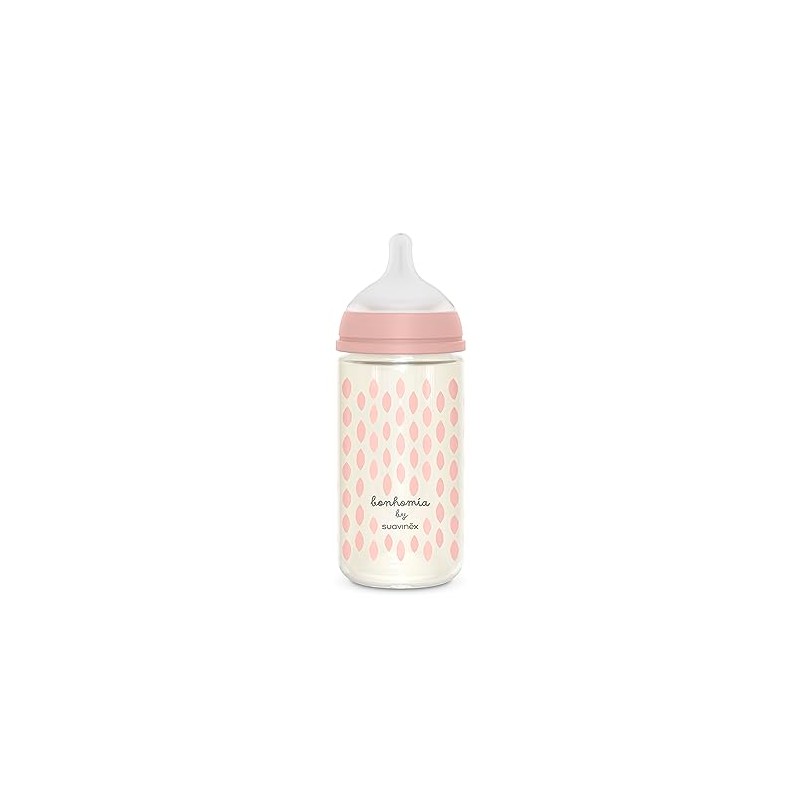 Suavinex, Biberón Anticólicos, 3 Meses, 8 Oz, Rosa