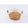 Chattels Round Bread Serving Table Basket with wooden handles and