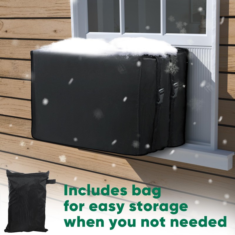 Plusluck Air Conditioner Cover Outside, Black Window AC Unit Cover,