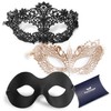 Masquerade Masks for Couples – 3 Pack Gold & Black