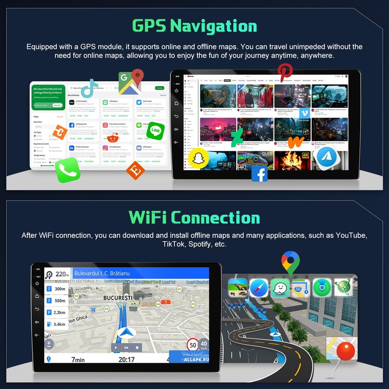 [Qualcomn 8 Core 4+64G] Double Din Android Car Radio with