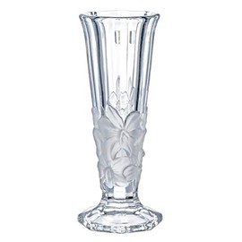 Aderia F-70440 Flower Vase, Clear, Approx. Diameter 2.6 (Base 2.6) x Height 6.9 inches (6.6 x 17.5 cm), Crystal Orchid Pattern, Single Hole Insert