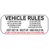 Vehicle Rules Dashboard Bumper Funny Car Sticker/Decal 5 x 2