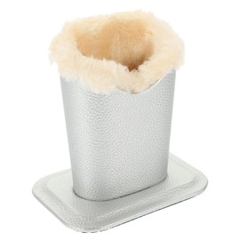 MILISTEN Plush Dressed Glasses Holder Stand Anti-scratch PU Leather Glasses Holder for Desks or Bedside Tables Silver