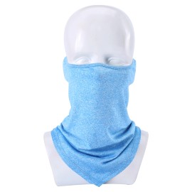 Unbranded Summer Neck Gaiter Half Face Cover Thin Scarf Bandana Motorcycle Cycling Cover - Light Blue