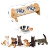 Durable Bamboo Dog and Cat Food Bowl Holder, Height Adjustable