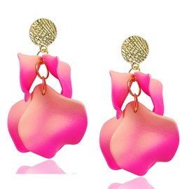 Boho Petal Dangle Earrings for Women Acrylic Tiered earrings Tassel Flower Earrings Statement Earrings for Women