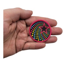 Retro Star Rainbow Disco Vintage Style SEW ON Garment Patch Applique