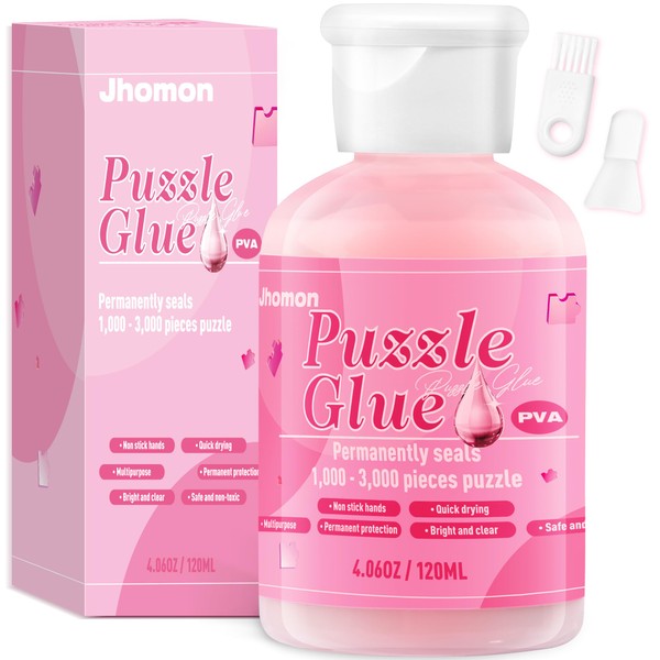 Clear Puzzle Glue With Brushes 120ML, Jigsaw Accessories and Tools,