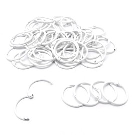 SWZHAI 50 Pcs Binder Rings 1 Inch, White Paper Rings Office Book Rings Small Key Rings, Metal Loose Leaf Binder Rings Clips for Index Cards(White)