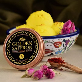 Golden Saffron, Finest Pure Premium All Red Saffron Threads, Grade A+ - 3 Grams