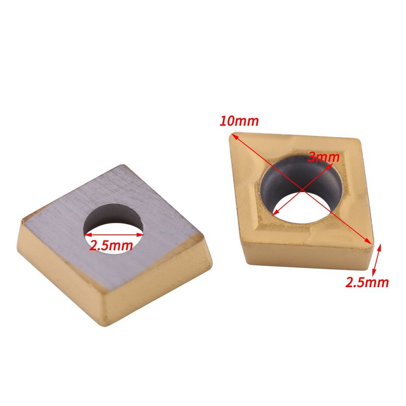 10pcs Tin-Coated CNC Carbide Insert Cutter Indexable Lathe Milling Inserts