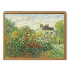 The Artist's Garden at Vetheuil Wall Art, Canvas Print Giclee Reproduction, Claude Monet, Vintage Flower Landscape Painting for Living Room, Bedroom, Office Decor