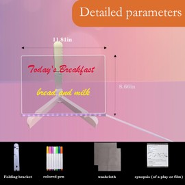 ​Glow-Doodle Board w/Foldable Stand: USB-Rechargeable + 7 Styluses! Effortless Cleaning Surface for Home & School Creativity. Includes lint-Free Cloths & Adjustable Glow Layers.​