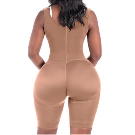 BLING SHAPERS 098BF Fajas Colombianas Guitar Shaped Thick Thigh Hourglass Shapewear for Women Mocha