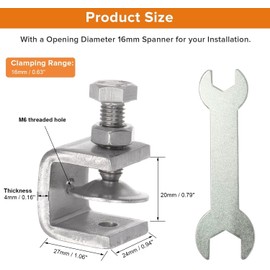 Stainless Steel C Clamps, Mini Tiger Clamp Set for Mounting, Heavy Duty Metal U Clamps, Small Desk G-Clamp with 0.79 Inch Stable Wide Jaw Opening for Metal Working Woodworking Welding Building (6pcs)