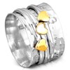 Boho-Magic Spinner Ring for Women 925 Sterling Silver with Brass