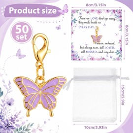 50 Set Light Purple Butterfly Funeral Favors Celebration of Life