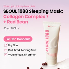 K-SECRET SEOUL 1988 Collagen Sleeping Mask – Overnight Nourishing Care with 7-Type Collagen Complex Lightweight Facial Night Cream for Glass Skin Korean Skincare, 60ml / 2.02 fl oz