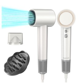 Hair Dryer with 110K RPM High Speed 1400w Motor for 1-4min Fast Dry, 0.86lb Lightweight & 49db Low Noise,2 Billion Plasma & Smart Thermo Control & Strong Magnetic Nozzle Diffuser Travel Blow Dryer