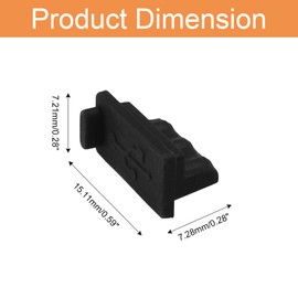 Jiozermi 20 Pcs Black Silicone USB A Female Anti Dust Plug Protector Stopper USB Port Cap Cover USB Port Plug Cover Cap Dustproof Cap for Desktop PC Laptops