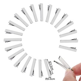 Samcos 50pcs Hair Clip Clip Base Metal Parts Hair Clip Hair Pin DIY Handmade Hair Accessories Decor Material Adult Commercial Craft Supplies (Silver Approx. 1.3 inches (3.2 cm)