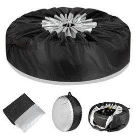 PLUSHCEWT Spare Tire Cover Waterproof Oxford Cloth Wheel Protective Cover Dust-proof Tire Case Spare Tire Storage Bags for Car Trailer RV UV SUV Vehicle Truck Fits for 13-16 inch Wheel Tire Case